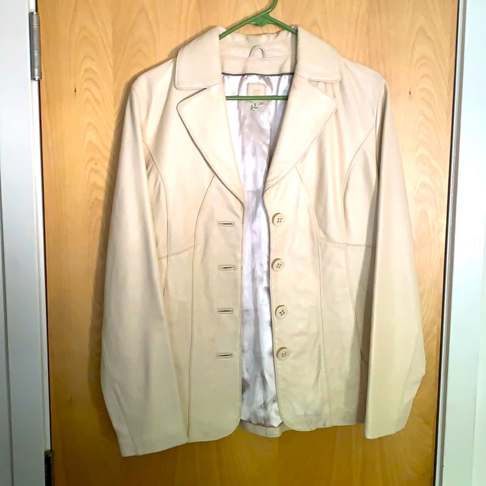 Wilson Cream/White Leather Jacket